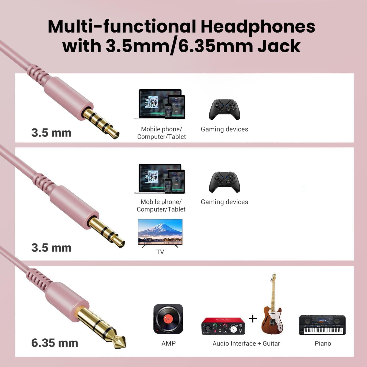 OneOdio Wired Over Ear Headphones Studio Monitor & Mixing DJ Stereo Headsets - Image 3