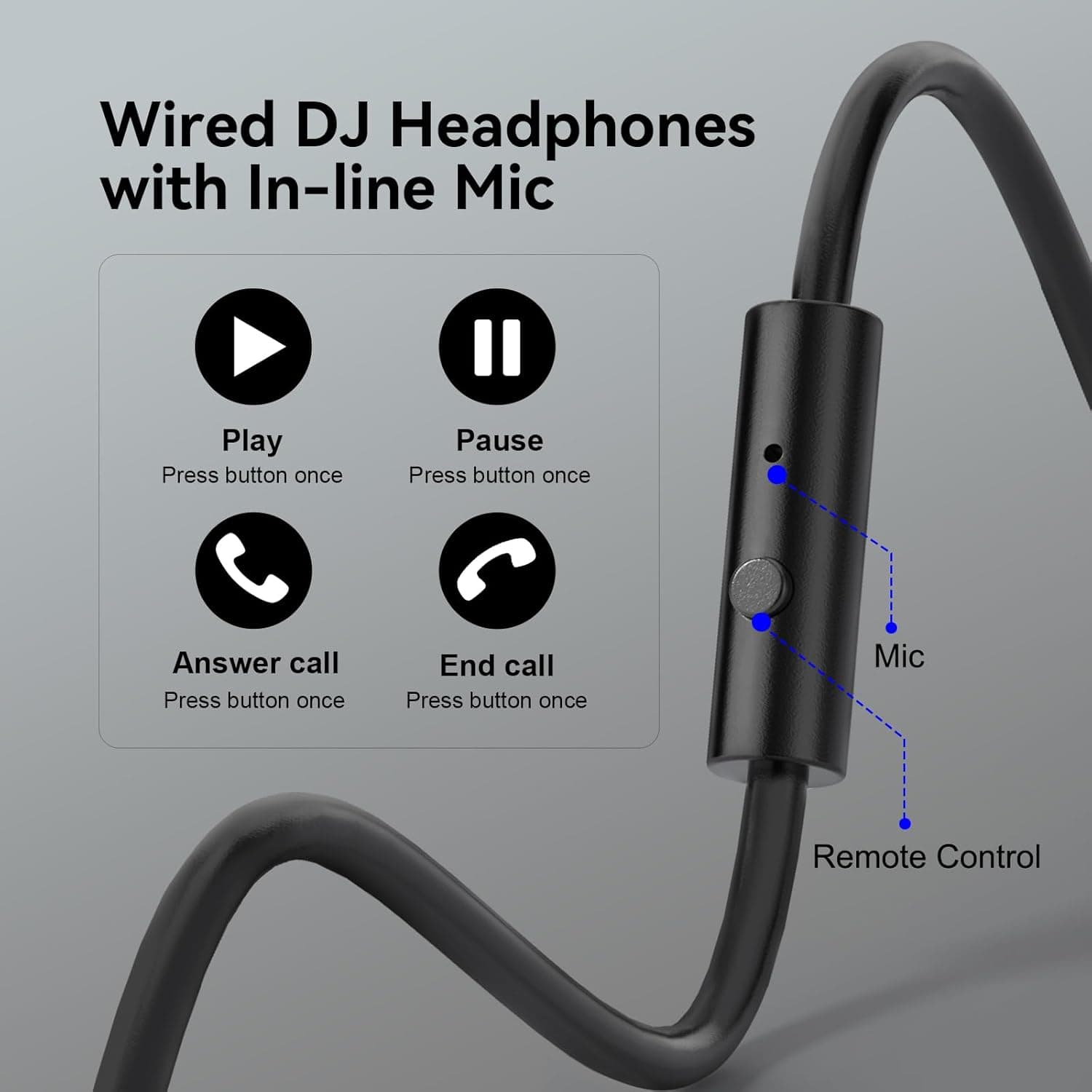 OneOdio Wired Over Ear Headphones Hi-Res Studio Monitor & Mixing DJ Stereo Headsets Black - Image 5