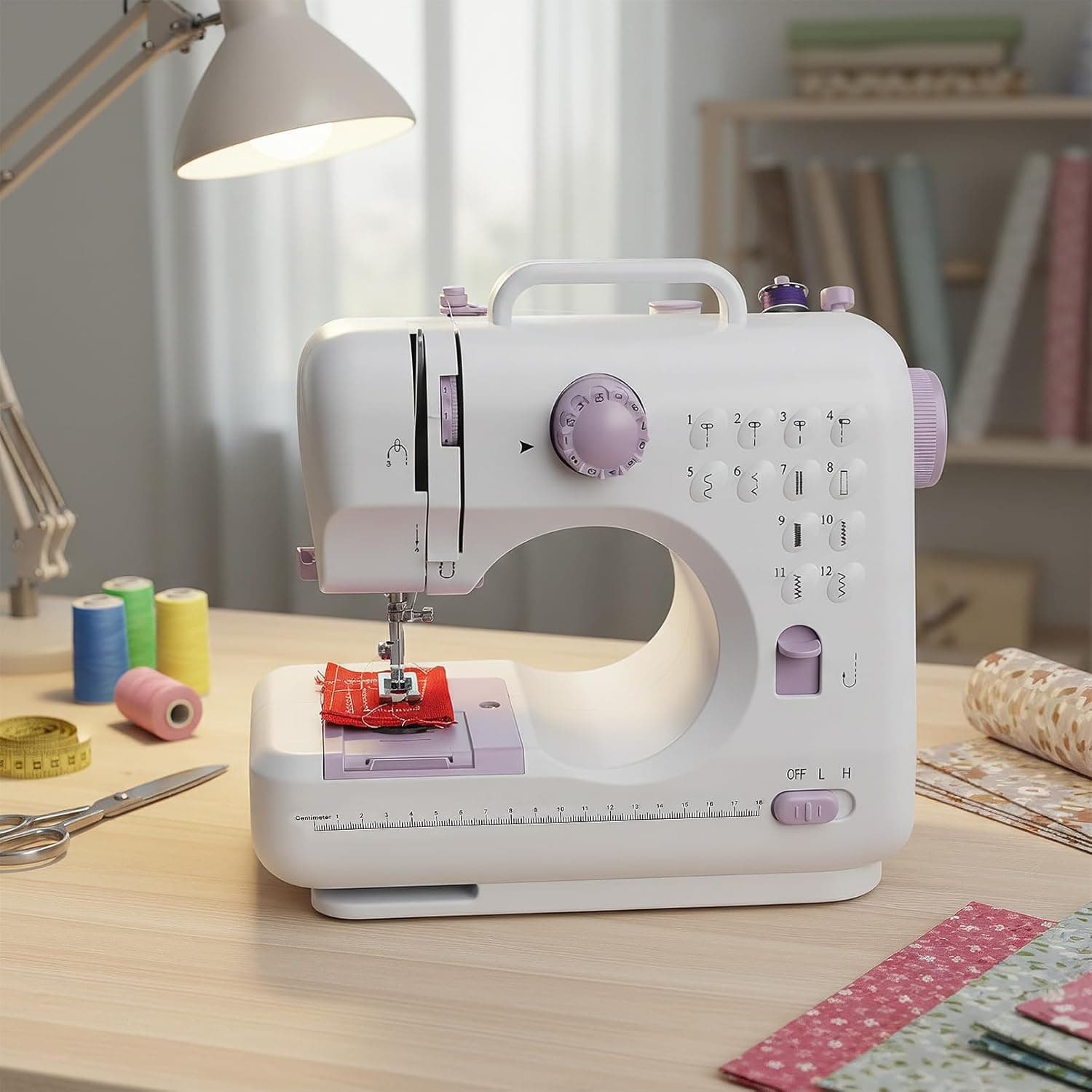 Beginner Sewing Machine with 12 Versatile Stitches, 2-Speed Foot Control, 32-Color Thread Set - Image 4