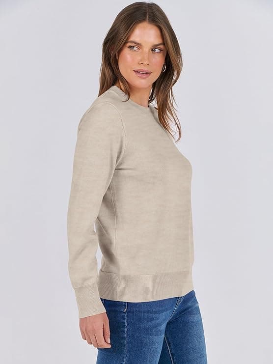 ANRABESS Sweaters for Women Long Sleeve Lightweight Crewneck Soft Basic Knit Loose Fit Pullover - Image 5