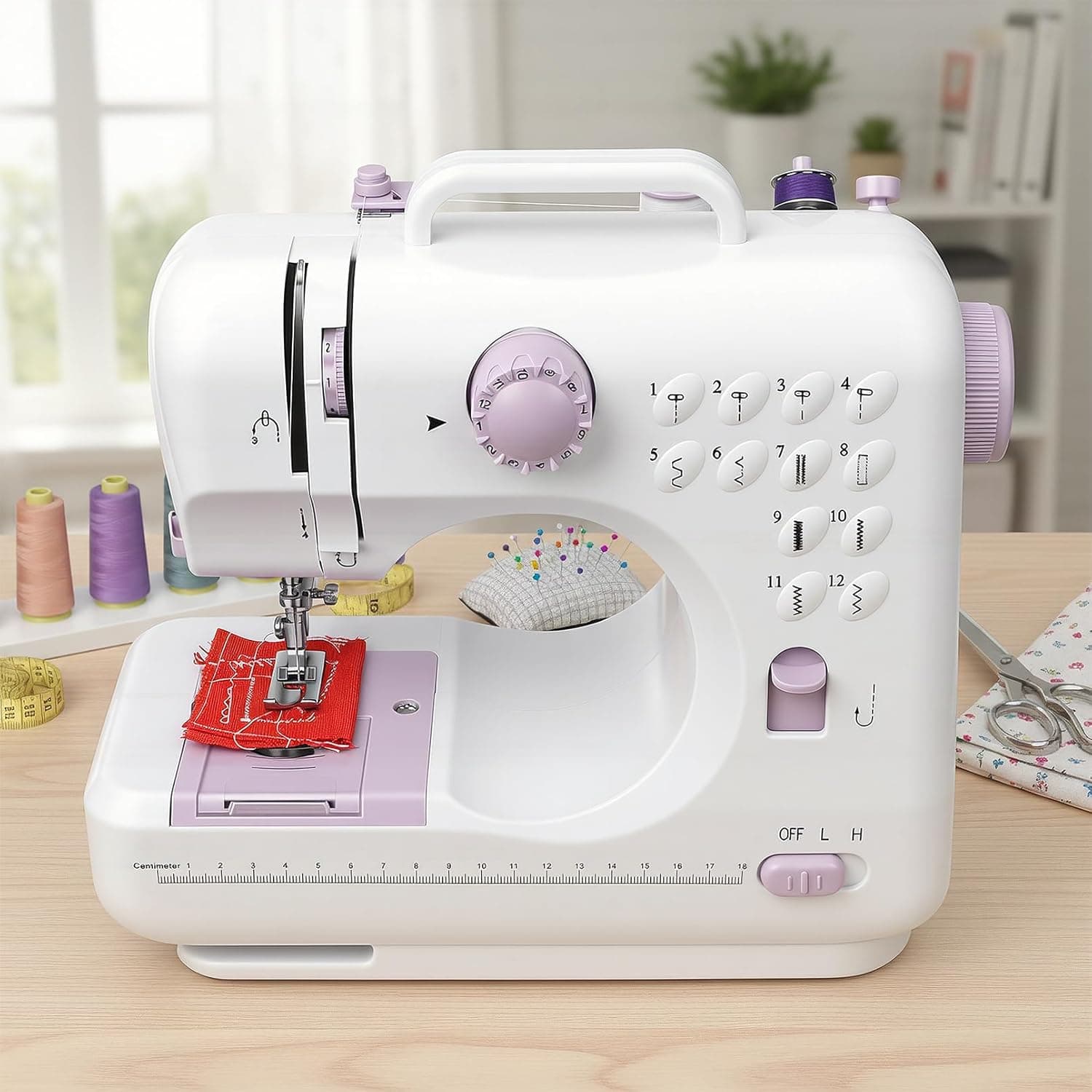 Beginner Sewing Machine with 12 Versatile Stitches, 2-Speed Foot Control, 32-Color Thread Set - Image 3