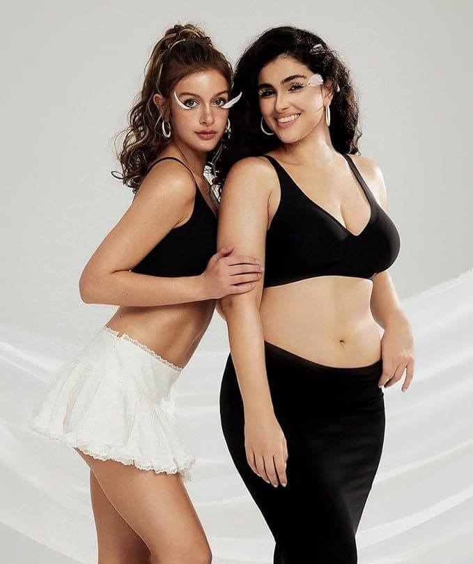 OEAK Womens Deep V Bras Wireless Comfortable Bra Supportive No Underwire Bras Tshirt Push Up Bralettes Plunge Seamless Bra - Image 5