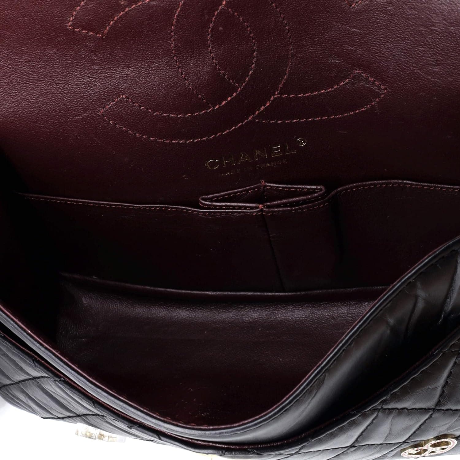 CHANEL Pre-Loved Lucky Charms Reissue 2.55 Flap Bag Quilted Aged Calfskin 225, Black - Image 6