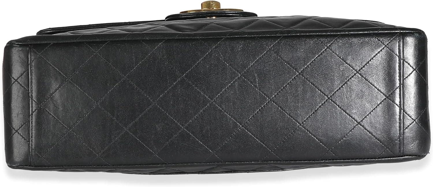 CHANEL Pre-Loved Vintage 24K Black Quilted Lambskin Maxi XL Flap Bag, Black - Image 8