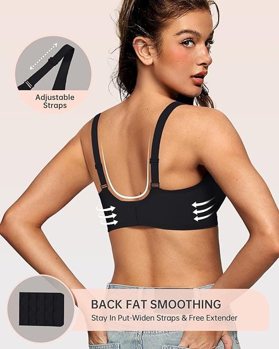 OEAK Womens Deep V Bras Wireless Comfortable Bra Supportive No Underwire Bras Tshirt Push Up Bralettes Plunge Seamless Bra - Image 3