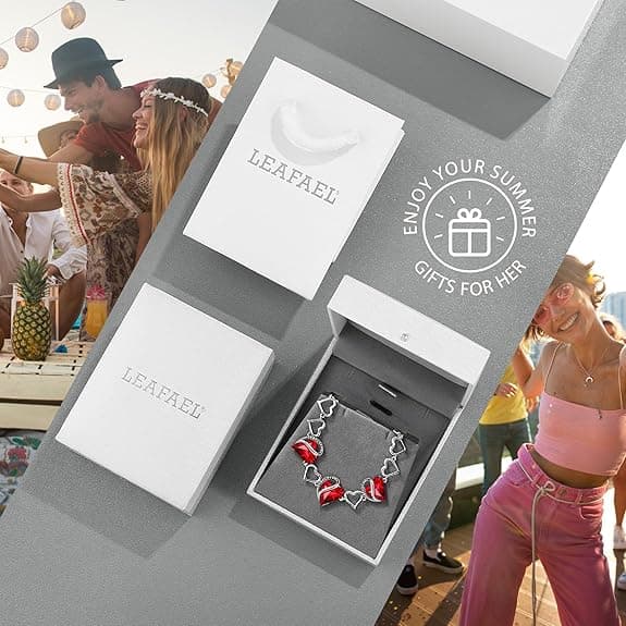 Leafael Infinity Love Heart Link Bracelets, Birthstone or Healing Stone Crystal Bracelet for Women, Silver Tone Jewelry Valentine's Gift for Her - Image 6