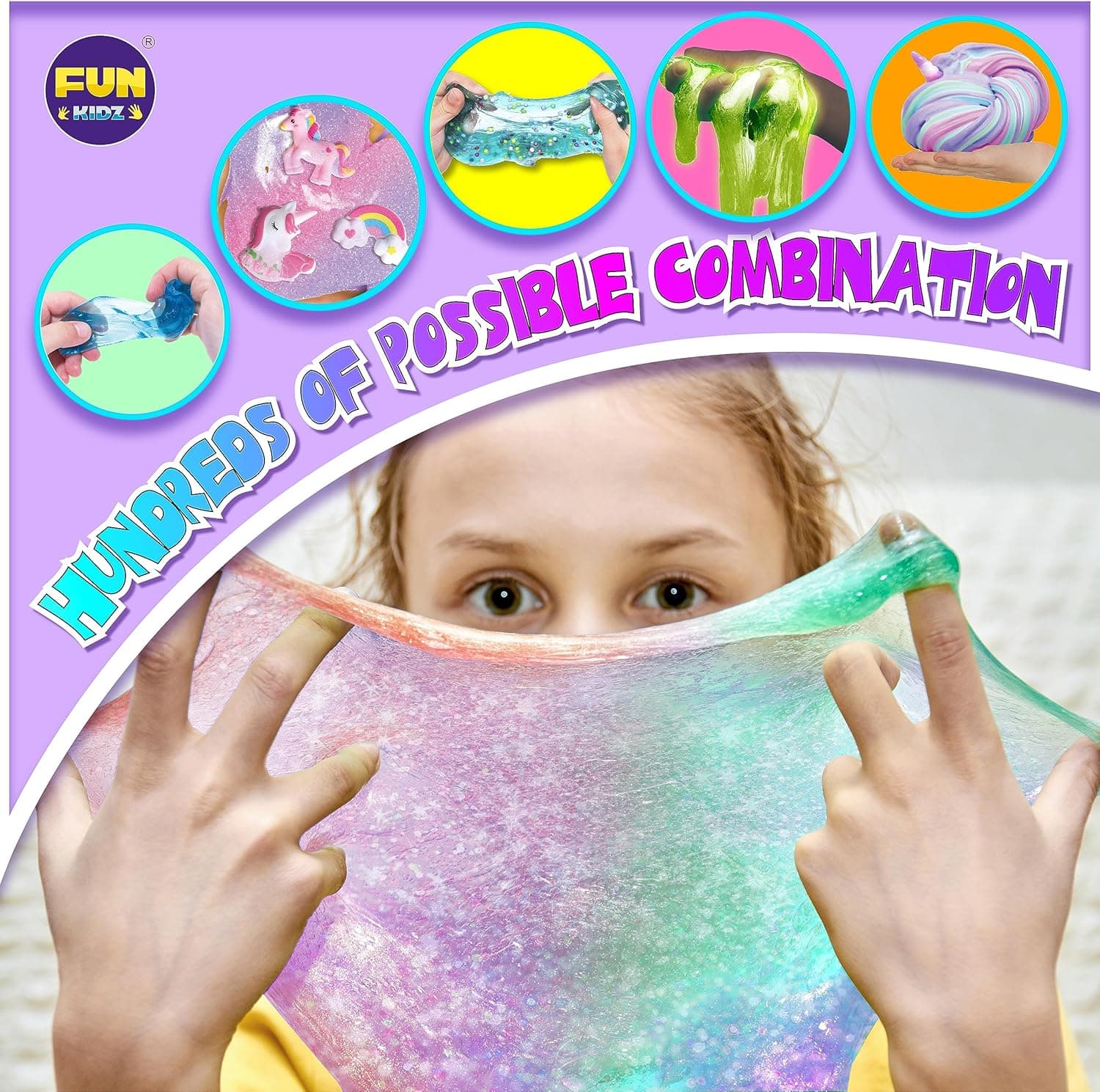 Fluffy Unicorn Slime Kit for Girls, FunKidz Cloud Slime Gift for Ages 6+ Kids Fun Slime Making Kit Awesome Craft Toy Birthday Present Ideas - Image 3